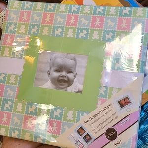 Pre-designed album/scrapbook for baby photos. AND BONUS BOOK NEW!